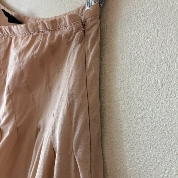 100% Cotton A-Line Pleated Midi Skirt Floral Embroidery Fall Cottagecore Size 14 - Picture 9 of 12